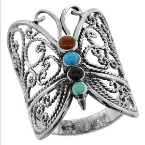925 Turquoise Beautiful Butterfly Ring